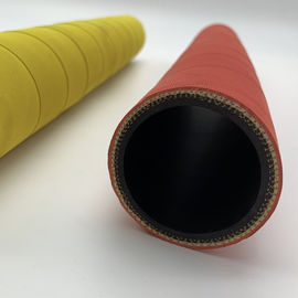 خرطوم الهواء المطاطي السطح الأحمر / الأصفر ملفوف مع 4 طبقات من النسيج مضفر 300psi
