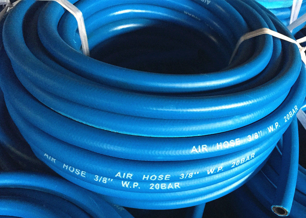 خرطوم الهواء المطاطي الأزرق للأدوات الهوائية ، خرطوم ضاغط الهواء المرن