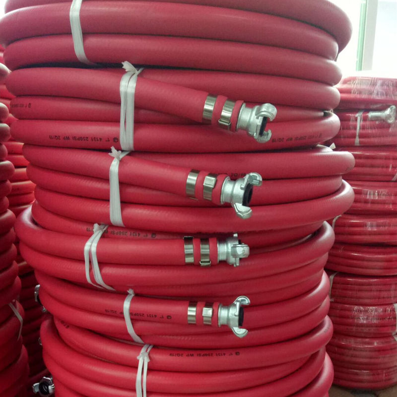خرطوم الهواء المطاطي ذو اللون الأحمر ذو الشريط المزدوج مع وصلات مخلب أمريكا
