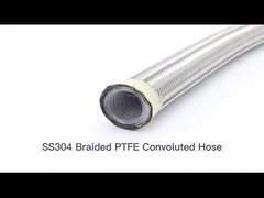 خرطوم ملتوي DN19 PTFE مع 304 من الفولاذ المقاوم للصدأ مضفر