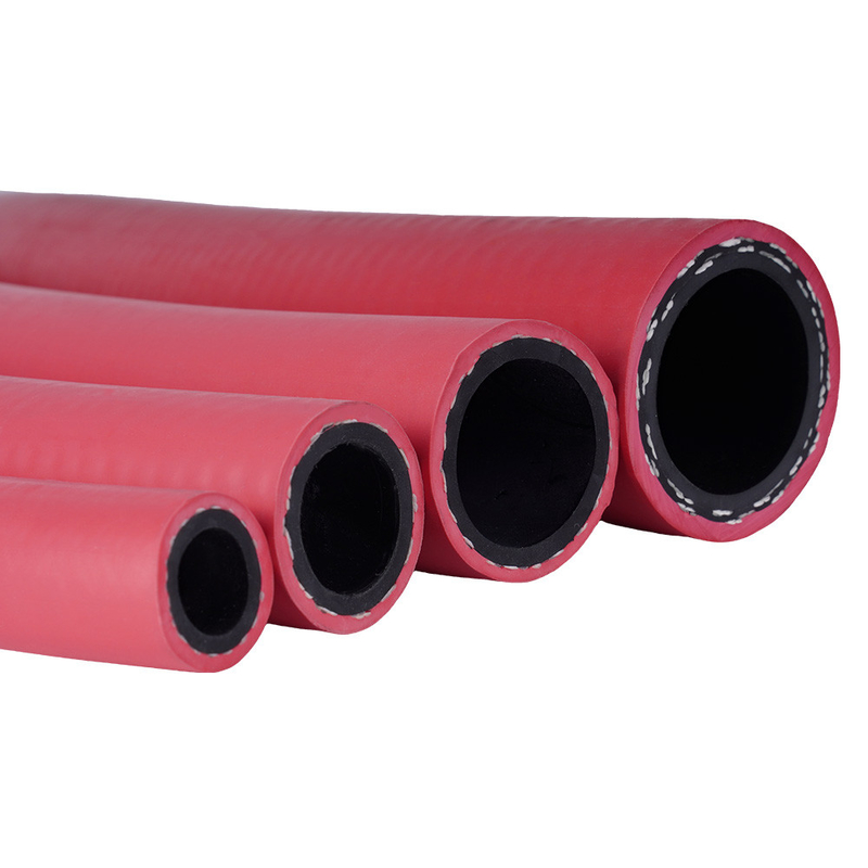 أحمر EPDM 1/2' X 50FT مع مجموعة أنابيب الهواء المطاطي الذكور NPT للهواء المضغوط