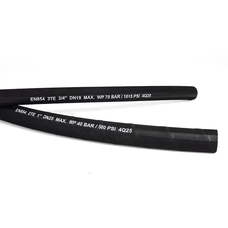 EN 854 3TE Low Pressure Hydraulic Rubber Hose with Oil & Weather Resistant Cover and Two Braids of High Tensile Fiber for -40C to +100C