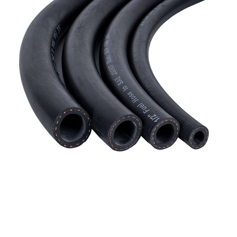 خرطوم مطاطي أسود مقاوم للوقود والديزل NBR مقاس 5/16 بوصة SAEJ30R7 بضغط 100 PSI للسيارات وألياف الضفائر، نظام توصيل البنزين